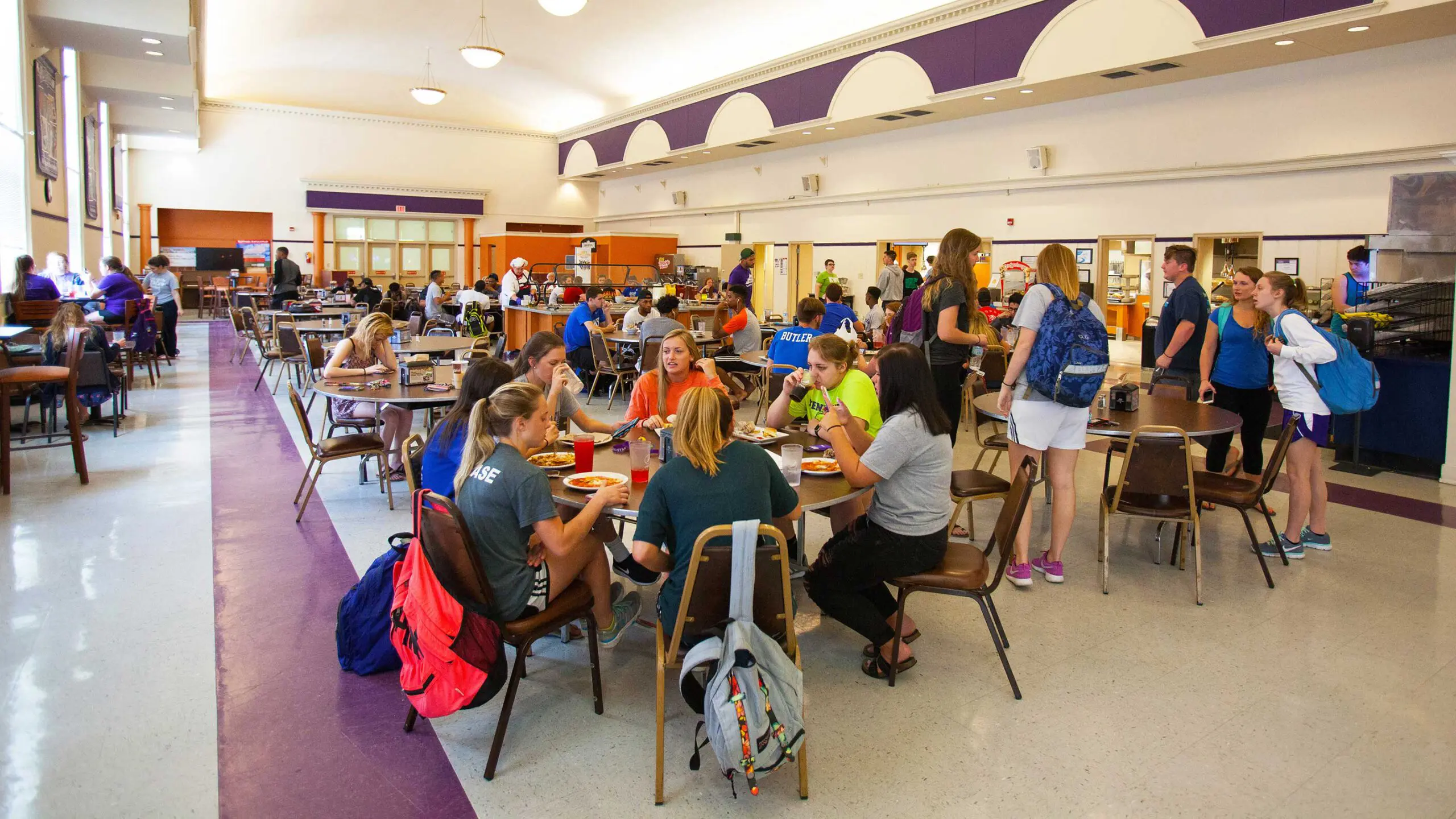 Students eating in Hocker Family Dining Center